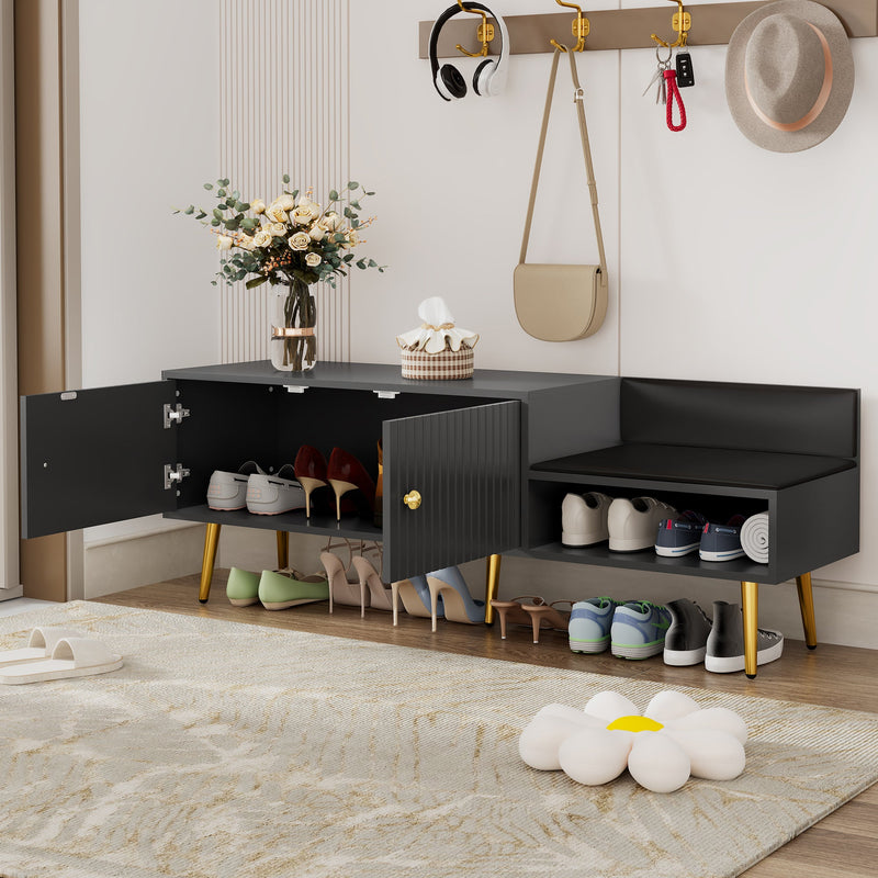 Walker Edison | Modern Entryway Shoe Storage Bench