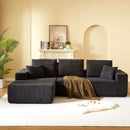 Modular Sectional Sofa With Chaise, L Shaped Cloud Couch With Deep Seat, Sectional Couches For Living Room - Black by HouseOfZazla
