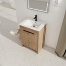 24" Freestanding Bathroom Vanity with White Ceramic Sink & 2 Soft-Close Cabinet Doors ((KD-PACKING),BVB02424IMO-G-