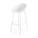 Modern Gable Outdoor Barstool Set of 2 in White