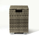 32" Propane Gas Fire Pit Table With Propane Tank Cover, 50000 Btu Rectangular Steel Fire Pit With Beautiful Wicker Base