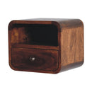 Extra Mini Wall-Mounted Curved Chestnut Nightstand