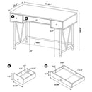 Avon - 2 Piece Computer Desk And Bookcase With 3 Drawers - Rustic Brown