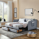Daybed With Trundle And Storage Drawers, Flat Arms With Pocket by HouseOfZazla