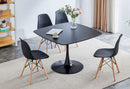 Table Mid-Century Dining Table For 4-6 People With Round Table Top, Pedestal Dining Table, End Table Leisure Coffee Table by Unique Piece Furniture