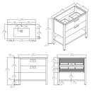 36 Inch Freestanding Bathroom Vanity with Sink, Soft-Close Drawer, Ceramic Sink, Plywood by HouseOfZazla