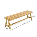 Outdoor Dining Benches (Set of 2) - Acacia Wood with Teak Finish by HouseOfZazla