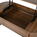 Lift Top Coffee Table With Hidden Compartment, Modern Oval Lift Tabletop For Home Living Room by HouseOfZazla