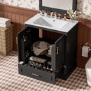 Bathroom Vanity With Sink, 1 Divided Drawer And 2 Soft Close Doors With Double Shelf by HouseOfZazla