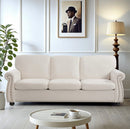 Soft Sofa, Upholstered 3 Seater Couch With High Density Foam, Loose Back Cushions And Turned Legs by Unique Piece Furniture