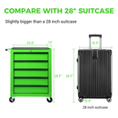 Rolling Metal Tool Chest with 5 Drawers, 20" Steel Cabinet - Green by HouseOfZazla
