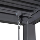 Byron Black Outdoor Pergola Aluminum with Adjustable Louvered Roof by HouseOfZazla