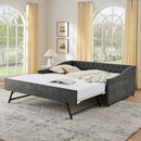Upholstered Daybed With USB Charging & Pull Out Bed by HouseOfZazla