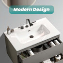 Glossy White Ceramic Integrated Sink by HouseOfZazla