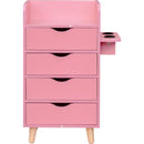 4 -Layer Salon Storage Cabinet,Beauty Barber Salon Styling Station Organizer Equipment,Hair Stylist Station Set with 2 Hair Dryer Holders,4 Drawers and Raised Table Legs