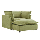 Modern Cozy Upholstered Armchair Sofa With Movable Ottoman by HouseOfZazla