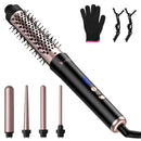 5 in 1 Curling Wand Hair Curling Iron Brush Anti-Tangle HairÊThermal Brush Curler with 4 Heating Levels 360¡ Rotatable Cable 5 Interchangeable Barrels