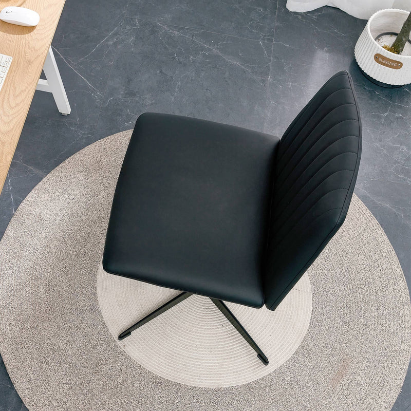 Walker Edison | Black Faux Leather Swivel Computer Chair