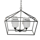 26" Iron Chandelier - Sleek Industrial Style