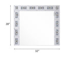 Noralie - 28" X 32" Accent Mirror - Mirrored & Faux Diamonds