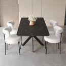 Extendable Dining Table Set With Curved Backrest Upholstered Chairs by HouseOfZazla