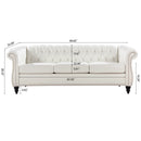 84.65" Rolled Arm Chesterfield 3 Seater Sofa