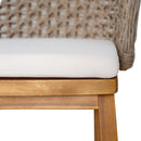 Outdoor Acacia Wood Bar Stools with Cushions (Set of 4)