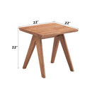 Armchair And Matching Square End Table, 2 Piece Living Room Set - Natural by HouseOfZazla