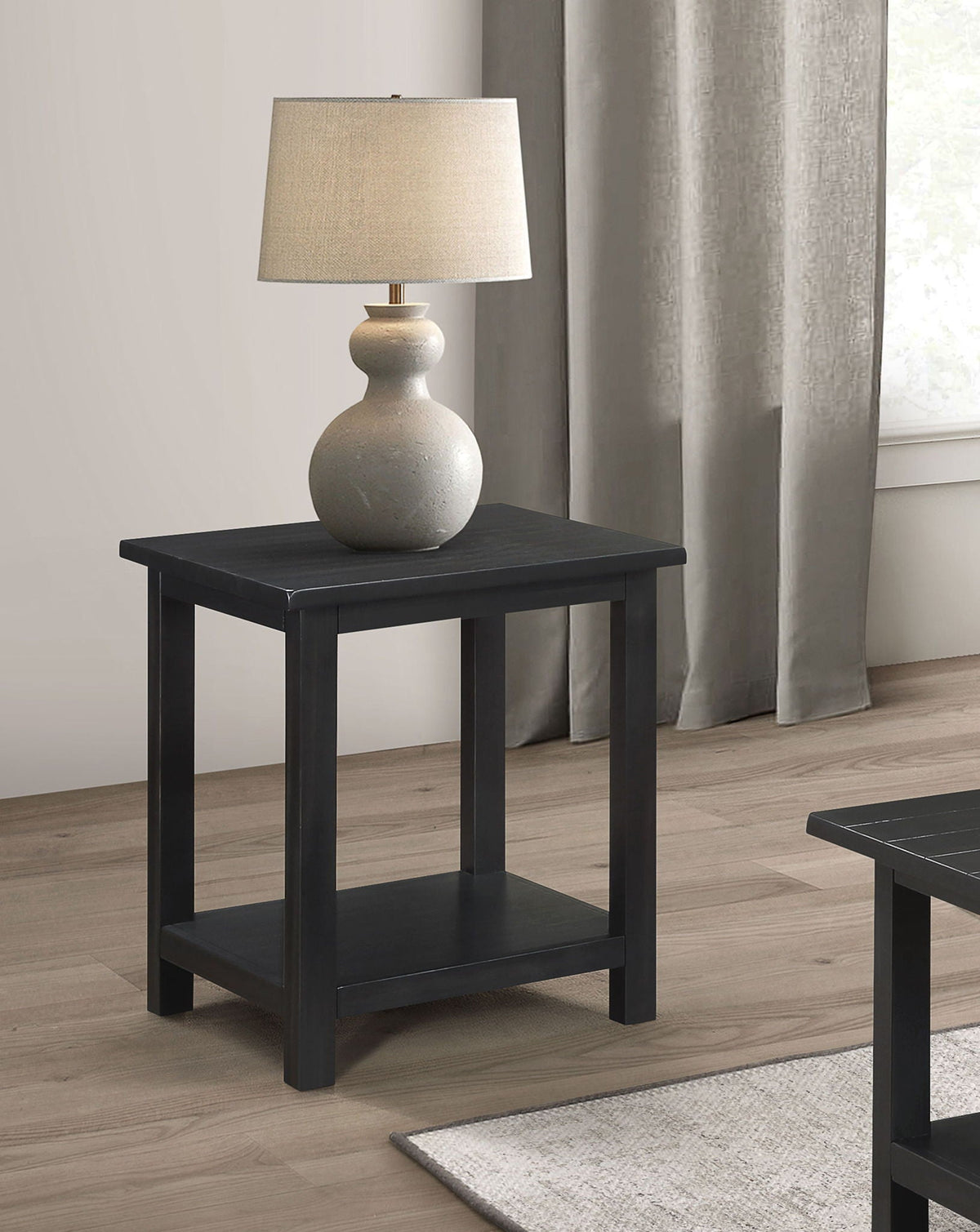 Payne Wood End Table with Shelf Distressed Java, photo 7 of 7