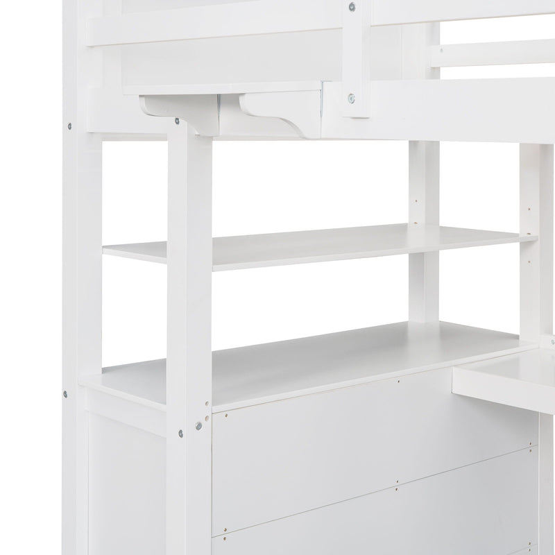 Loft Bed With Drawers With Desk And Shelves, photo 16 of 17
