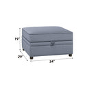 Bois II - Ottoman With Storage - Gray Velvet