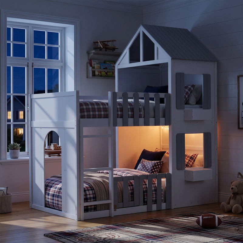 Twin Over Twin House Bunk Bed, photo 3 of 10
