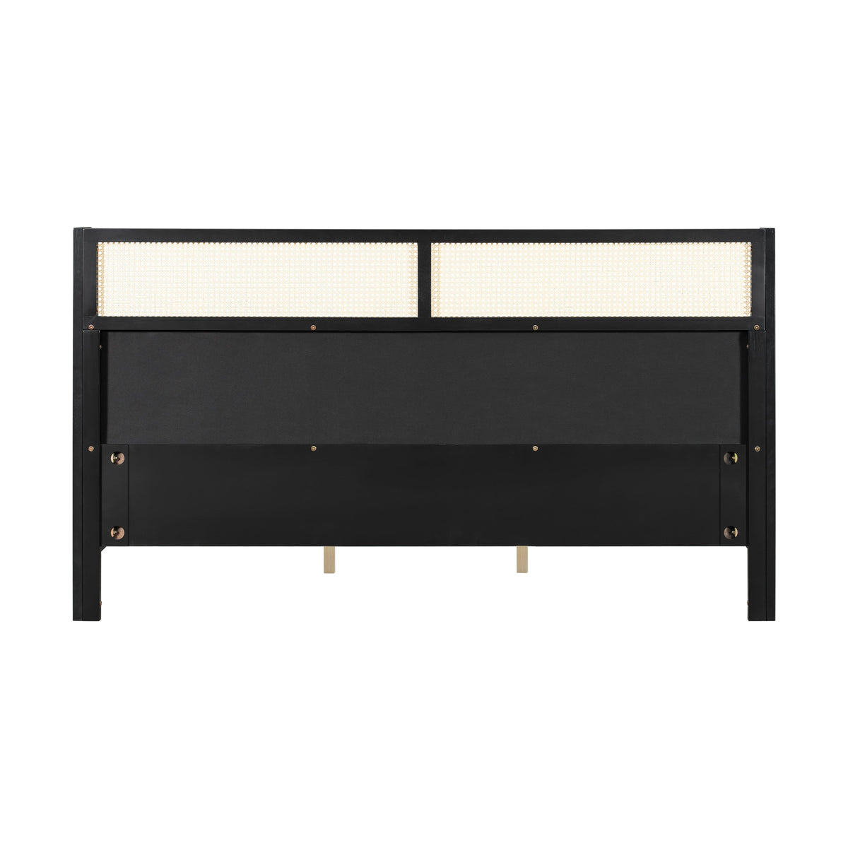 King Size Bed Frame with Black Frame and Green Upholstered Headboard, photo 9 of 10