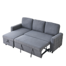 78.8" Reversible Sleeper Combo Sofa with Pullout Bed, Comfortable Linen L-Shaped Combo Sofa Sofa Bed, Living Room Furniture Sets for Tight Spaces