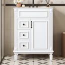 Bathroom Vanity With Sink, Compact Cabinet & 2 Drawers And Adjustable Shelf