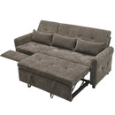 2-in-1 Sofa 82' Three-Seater with Sofa Bed and Reversible Recliner, Dark Grey Chenille