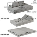 Multifunctional Convertible Sofa Bed With 2 Tumbler Backrests And 2 Pillows, Deep Seat Couch by HouseOfZazla