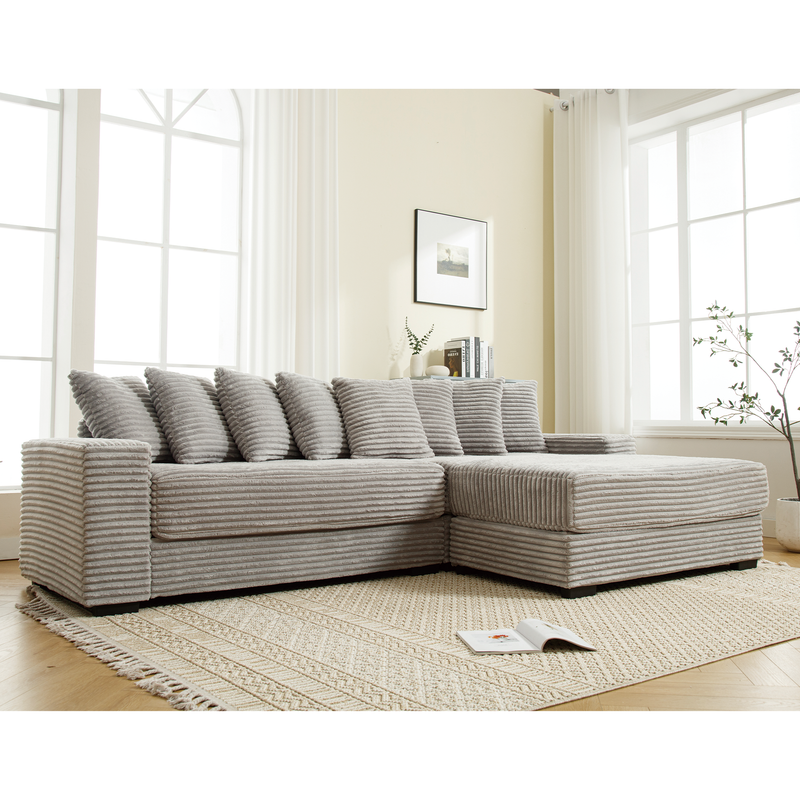 Walker Edison | Corduroy Right L-Shaped Sectional Cloud Couch