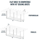 3' x 8' Faber Overhead Garage Shelving | Holds 700 lbs by StoreYourBoard
