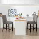 2 Pcs Fabric Nail Head Counter Height Dining Side Chairs Set by DirectDeals