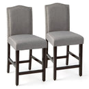 2 Pcs Fabric Nail Head Counter Height Dining Side Chairs Set by DirectDeals