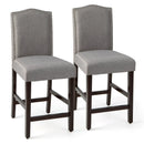 2 Pcs Fabric Nail Head Counter Height Dining Side Chairs Set by LJGDeals