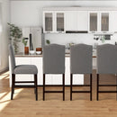 2 Pcs Fabric Nail Head Counter Height Dining Side Chairs Set by LJGDeals