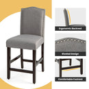 2 Pcs Fabric Nail Head Counter Height Dining Side Chairs Set by LJGDeals