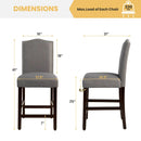 2 Pcs Fabric Nail Head Counter Height Dining Side Chairs Set by DirectDeals