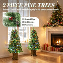 Set of 2, 4 ft Pre-Lit Christmas Trees
