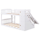 Twin Over Twin Stairway Bunk Bed With Two Drawers And Slide by HouseOfZazla