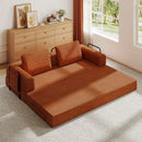 Convertible Sleeper Sofa Bed With Cylindrical Pillow, Fixed Shape Frame by Unique Piece Furniture