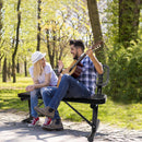 Outdoor Steel Bench With Backrest by HouseOfZazla