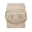 Outdoor Wood Grain Square MGO Side Table with Simulated Braided Cord by HouseOfZazla